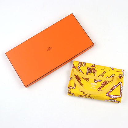 Hermes 2e4500dc 100% Cotton Crew Neck T-shirt Dress Yellow All Over Pattern 40