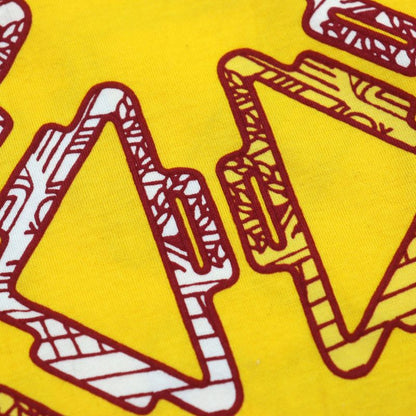 Hermes 2e4500dc 100% Cotton Crew Neck T-shirt Dress Yellow All Over Pattern 40