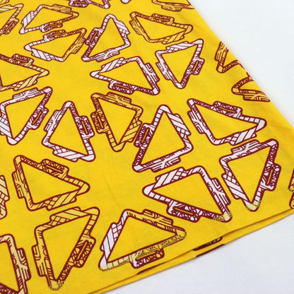 Hermes 2e4500dc 100% Cotton Crew Neck T-shirt Dress Yellow All Over Pattern 40