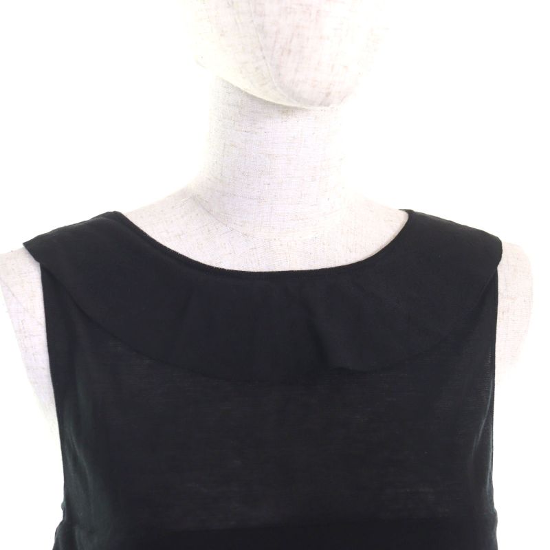 CHANEL 06P P28522 Karl Lagerfeld Period Coco Mark Part Tiered Sleeveless Dress