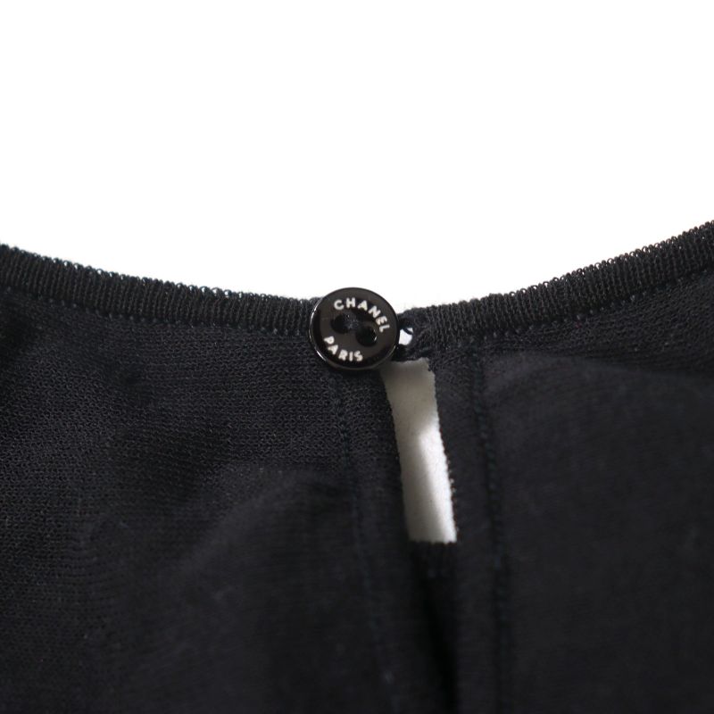 CHANEL 06P P28522 Karl Lagerfeld Period Coco Mark Part Tiered Sleeveless Dress