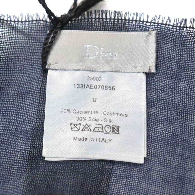 DIOR Homme DIOR Homme 133iae070856 Cashmere Silk Logo Embroidery Checked Scarf