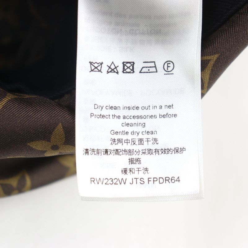 Louis Vuitton 2023 Fpdr64 Wool Logo Button LV Logo Tweed Leather Switched Dress