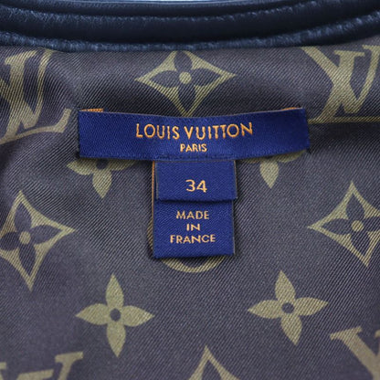 Louis Vuitton 2023 Fpdr64 Wool Logo Button LV Logo Tweed Leather Switched Dress