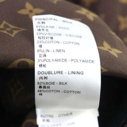 Louis Vuitton 2023 Fpdr64 Wool Logo Button LV Logo Tweed Leather Switched Dress