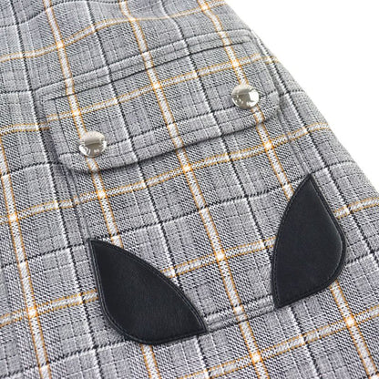 Louis Vuitton 2023 Fpdr64 Wool Logo Button LV Logo Tweed Leather Switched Dress