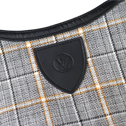 Louis Vuitton 2023 Fpdr64 Wool Logo Button LV Logo Tweed Leather Switched Dress