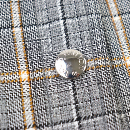 Louis Vuitton 2023 Fpdr64 Wool Logo Button LV Logo Tweed Leather Switched Dress