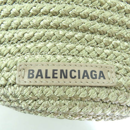 Balenciaga 695612 Ibiza Small 2-way Basket Bag With Logo Patch Khaki Storage