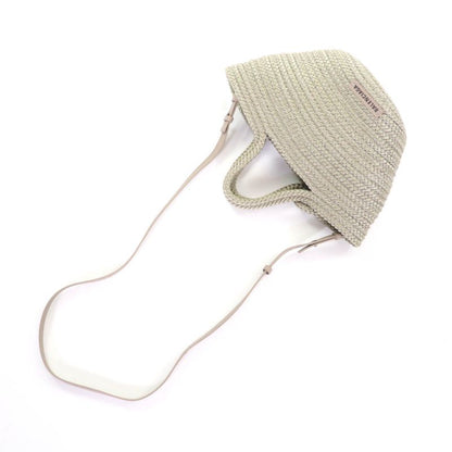 Balenciaga 695612 Ibiza Small 2-way Basket Bag With Logo Patch Khaki Storage