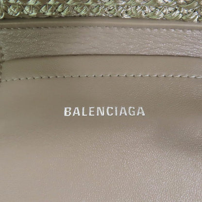 Balenciaga 695612 Ibiza Small 2-way Basket Bag With Logo Patch Khaki Storage