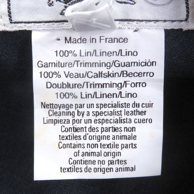 Hermes 100% Linen Calfskin Leather Belted Hunting Hat BLEU Grise 58 Made In