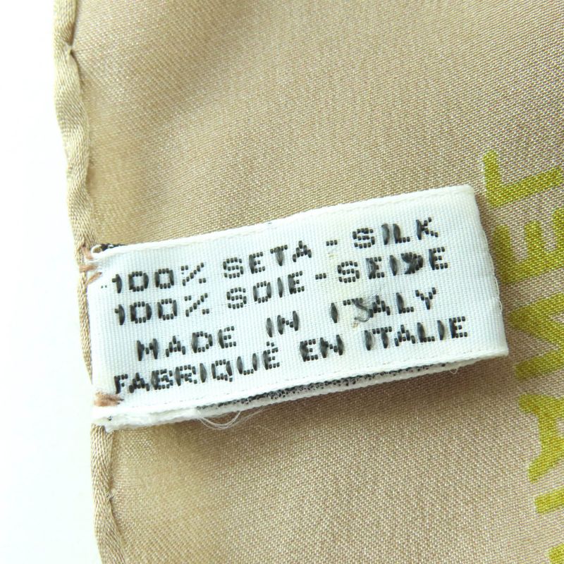 CHANEL 100% Silk Gripore Coco Mark Allover Design Scarf Multicolor Made In