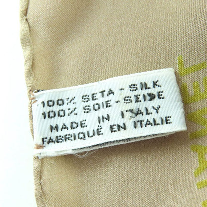 CHANEL 100% Silk Gripore Coco Mark Allover Design Scarf Multicolor Made In