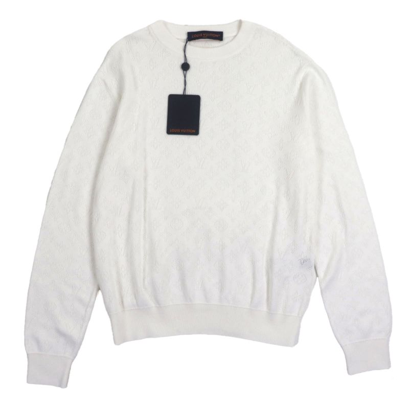 Louis Vuitton 25SS Hsn45w 100% Cotton Monogram Pointelle Pullover Sweatshirt