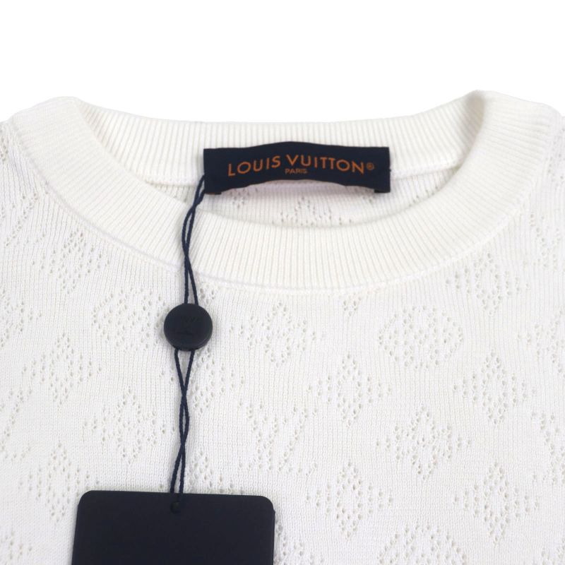 Louis Vuitton 25SS Hsn45w 100% Cotton Monogram Pointelle Pullover Sweatshirt