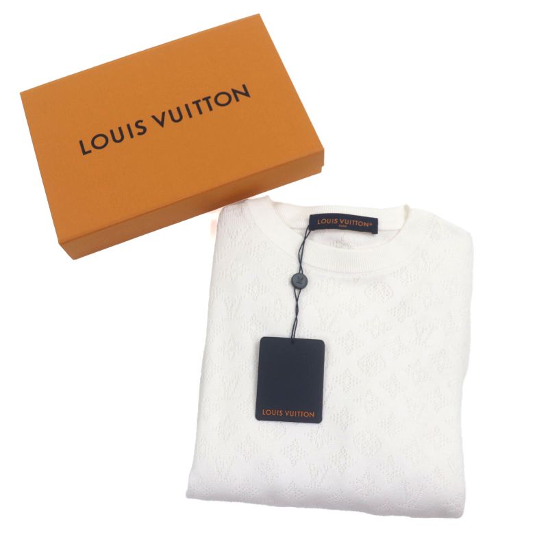 Louis Vuitton 25SS Hsn45w 100% Cotton Monogram Pointelle Pullover Sweatshirt