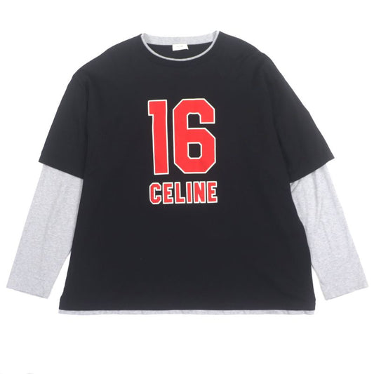 Celine 23SS 2x87e671q 16 Skater Cotton Jersey Tee 100% Cotton Layered Design