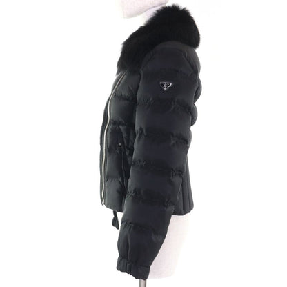 Prada 2020 29y510 Collar Lamb Fur With Triangle Logo Plate Short Length Down