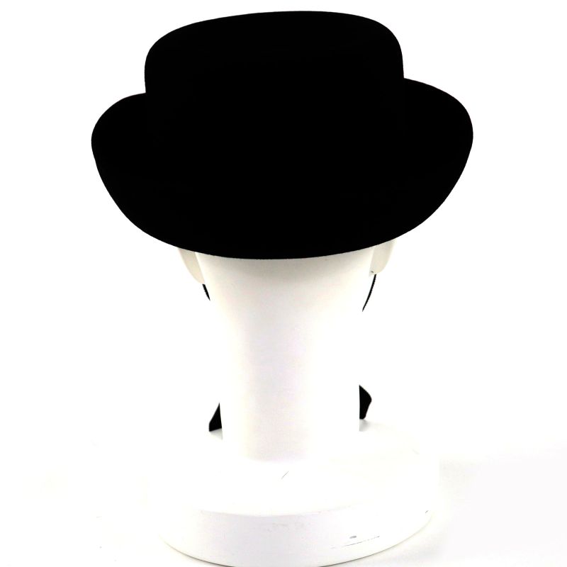 CHANEL 20S Rabbit Hair Coco Mark Hardware With Ribbon Polar Hat Black M With