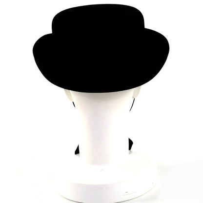 CHANEL 20S Rabbit Hair Coco Mark Hardware With Ribbon Polar Hat Black M With