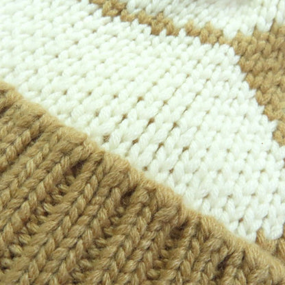 Hermes Clicq Caisse Noué 100% Cashmere Leather Knitted Cap With Logo Patch