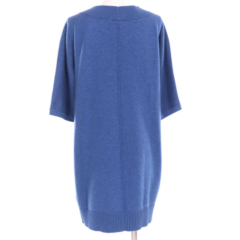 Hermes 100% Cashmere Knee-length Short-sleeved Knit Dress With Silver H Logo