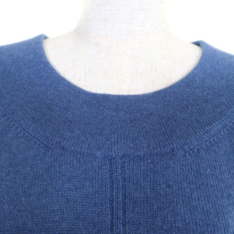 Hermes 100% Cashmere Knee-length Short-sleeved Knit Dress With Silver H Logo