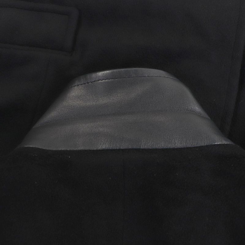 Hermes 100% Cashmere Collar Lined Lamb Leather Fly Front Chester Coat Long