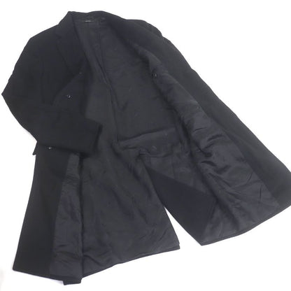 Hermes 100% Cashmere Collar Lined Lamb Leather Fly Front Chester Coat Long