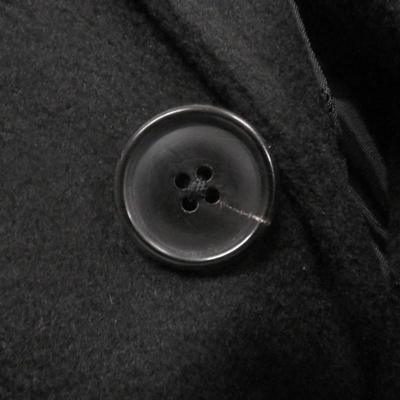 Hermes 100% Cashmere Collar Lined Lamb Leather Fly Front Chester Coat Long