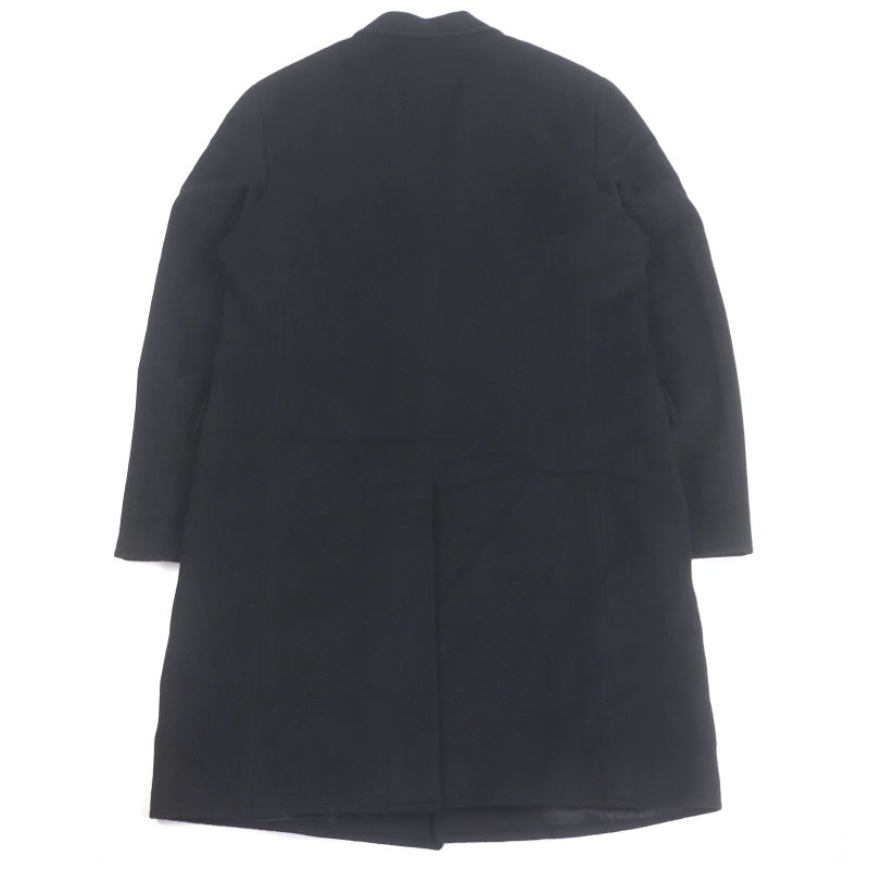 Hermes 100% Cashmere Collar Lined Lamb Leather Fly Front Chester Coat Long