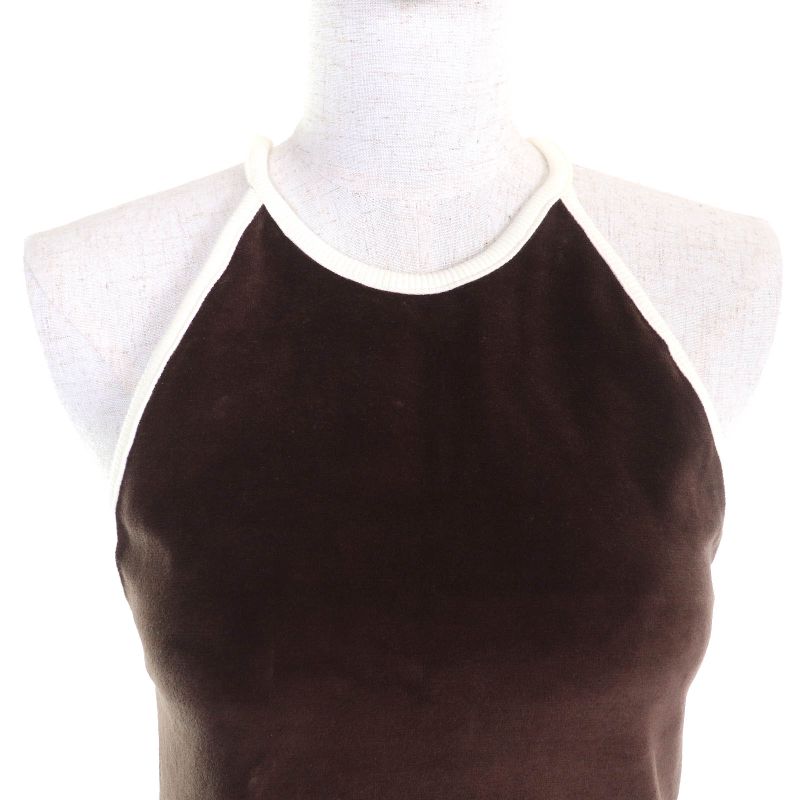Celine 25SS 2x79m748q/2z733748q Triomphe Velvet Tank Top Shorts Setup Chocolate