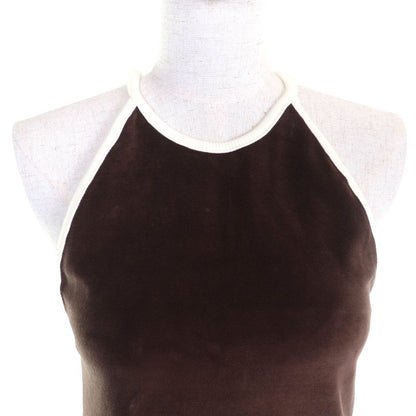 Celine 25SS 2x79m748q/2z733748q Triomphe Velvet Tank Top Shorts Setup Chocolate