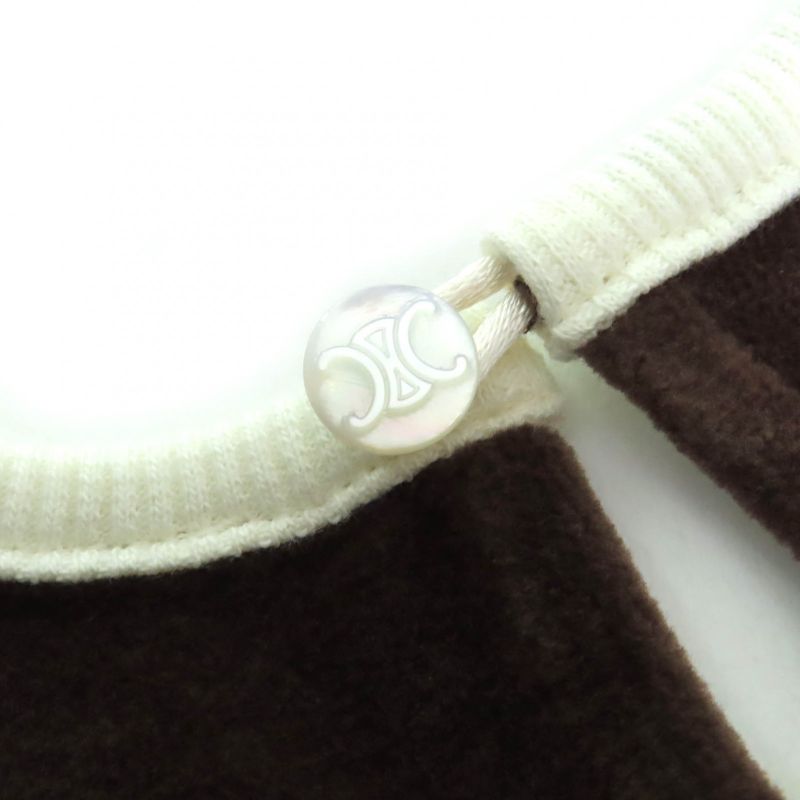 Celine 25SS 2x79m748q/2z733748q Triomphe Velvet Tank Top Shorts Setup Chocolate