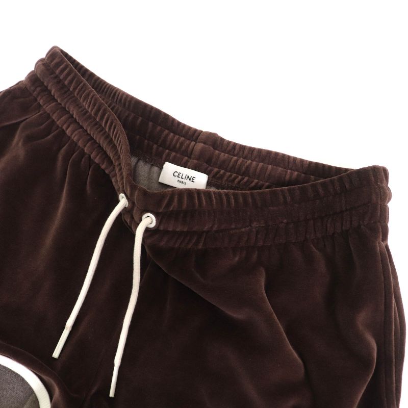 Celine 25SS 2x79m748q/2z733748q Triomphe Velvet Tank Top Shorts Setup Chocolate