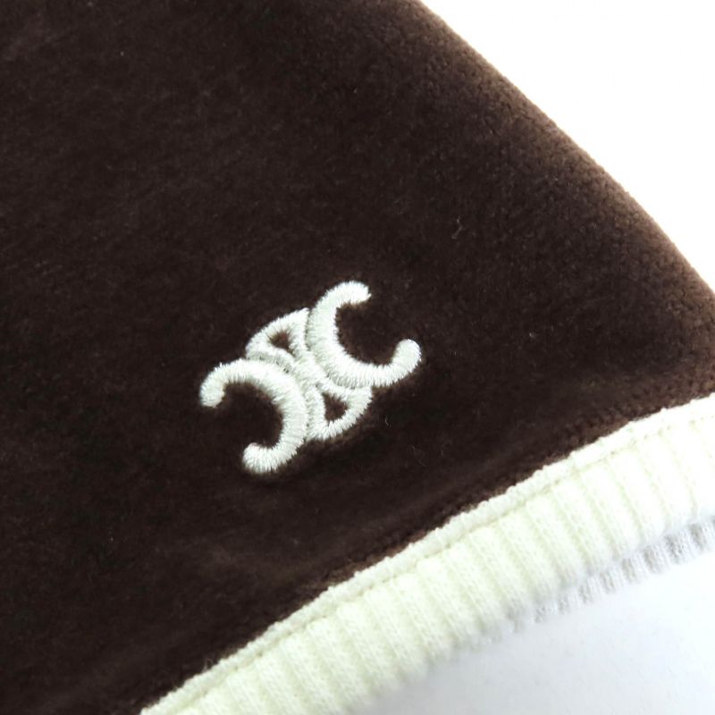 Celine 25SS 2x79m748q/2z733748q Triomphe Velvet Tank Top Shorts Setup Chocolate