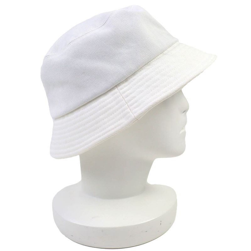CHANEL 22P 100% Cotton Logo Rhinestone Bucket Hat White L Genuine