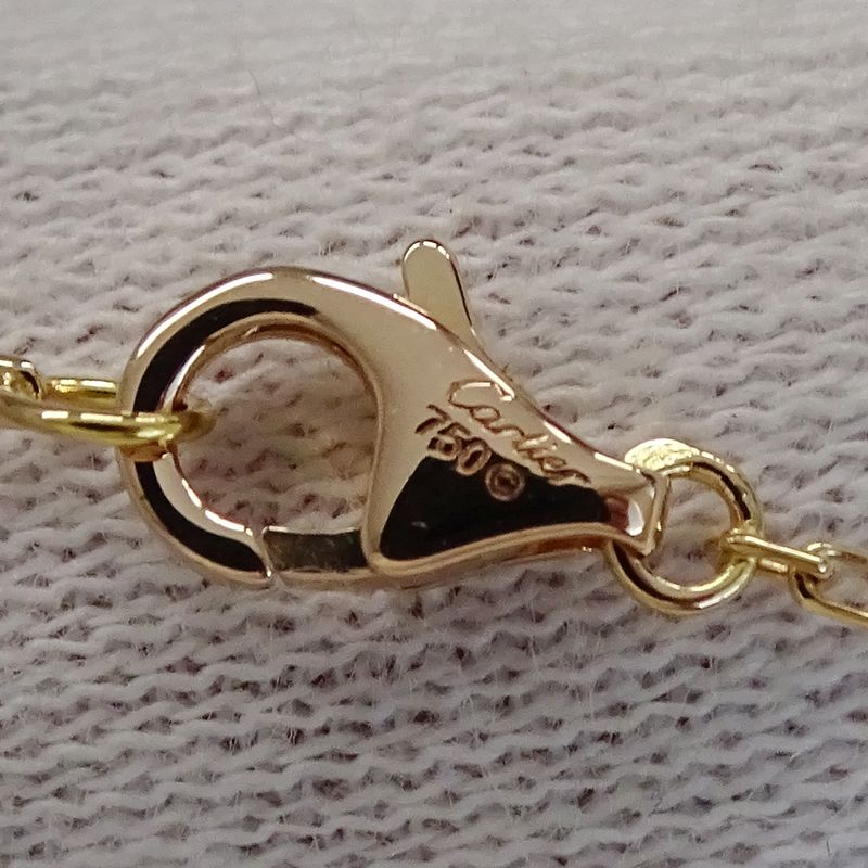 Cartier Necklace Ladies Brand 750pg Diamond Logo Double C Pink Gold Jewelry