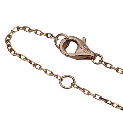 Cartier Necklace Ladies Brand 750pg Diamond Logo Double C Pink Gold Jewelry