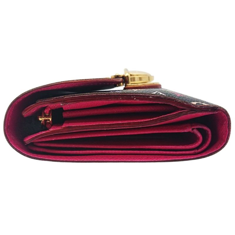 Louis Vuitton Multicolor Portefeuille Joy Foldable Wallet Black/pink