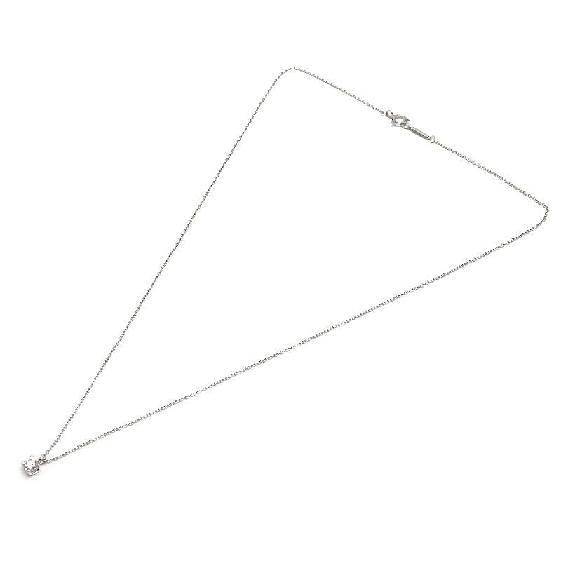 Tiffany & Co Solitaire Necklace Pt950 D0.25ct F-vs1-ex