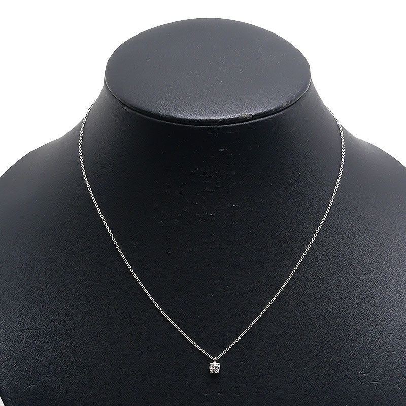 Tiffany & Co Solitaire Necklace Pt950 D0.25ct F-vs1-ex