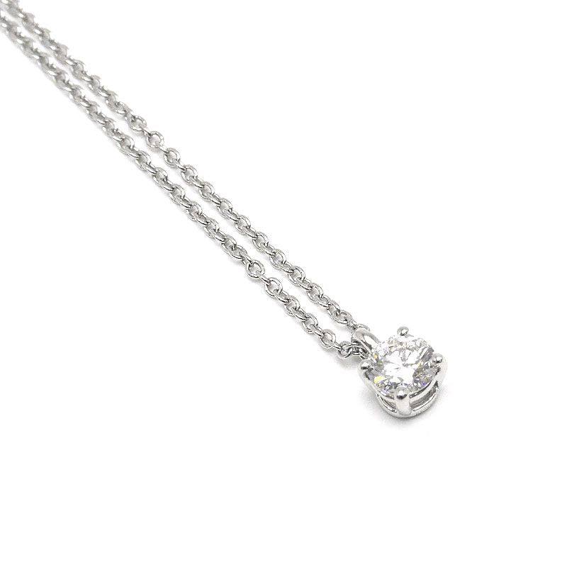 Tiffany & Co Solitaire Necklace Pt950 D0.25ct F-vs1-ex