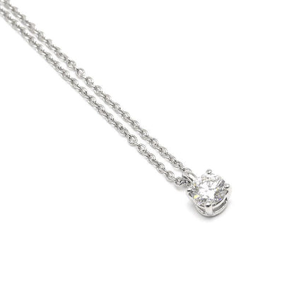 Tiffany & Co Solitaire Necklace Pt950 D0.25ct F-vs1-ex