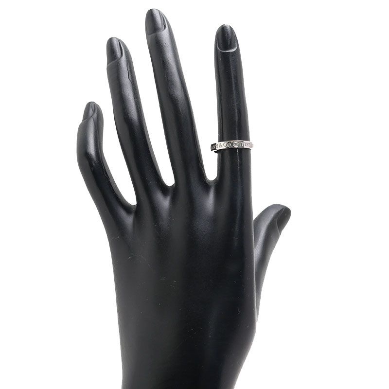 Tiffany & Co Flat Band Ring Approx 9 Pt950 3 Diamonds