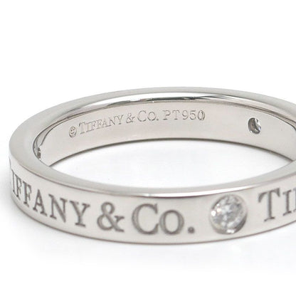 Tiffany & Co Flat Band Ring Approx 9 Pt950 3 Diamonds