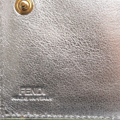 Fendi Compact Wallet 8m0468 Leather Silver Bifold Wallet Purse 0162 Fendi