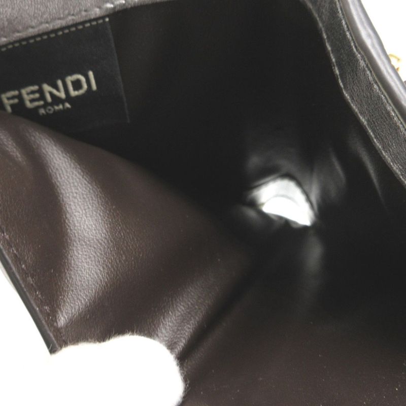 Fendi Compact Wallet 8m0468 Leather Silver Bifold Wallet Purse 0162 Fendi