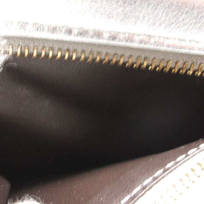 Fendi Compact Wallet 8m0468 Leather Silver Bifold Wallet Purse 0162 Fendi